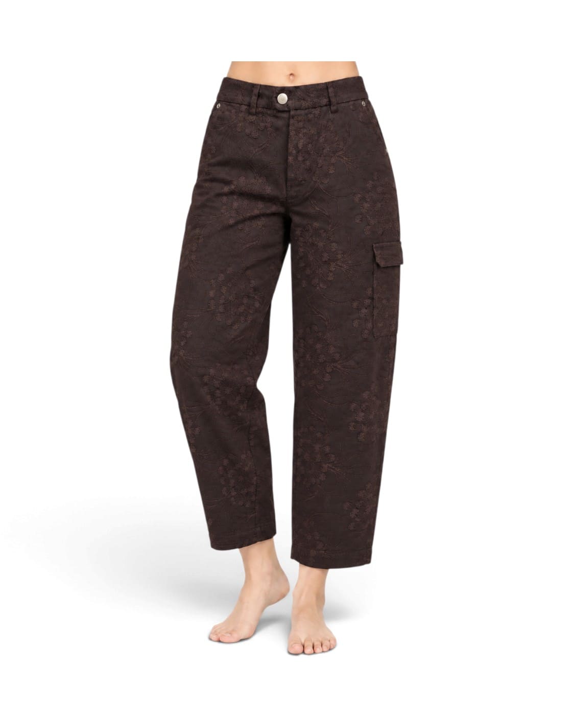 Pantalone tu ricamo donna maison crazy worker nella tonalit&agrave; CHOCOLATE