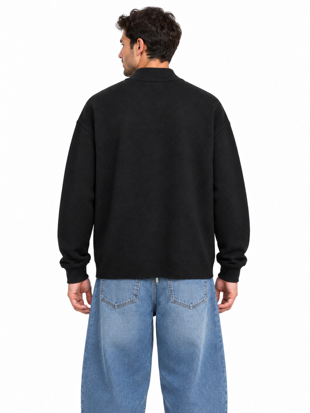 Giubbotto bomber con zip doppio cursore DANIELE FIESOLI in piquet nei colori nero e moro