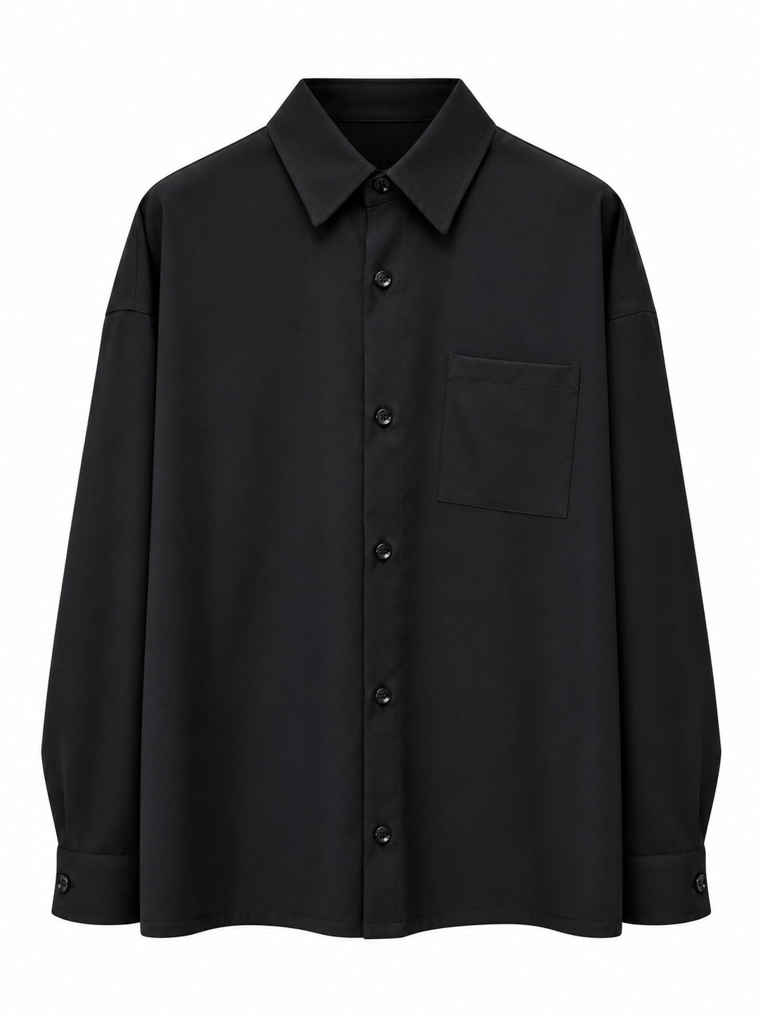 Camicia OFFICINE SRL nero e stucco con colletto classico e taschino a petto