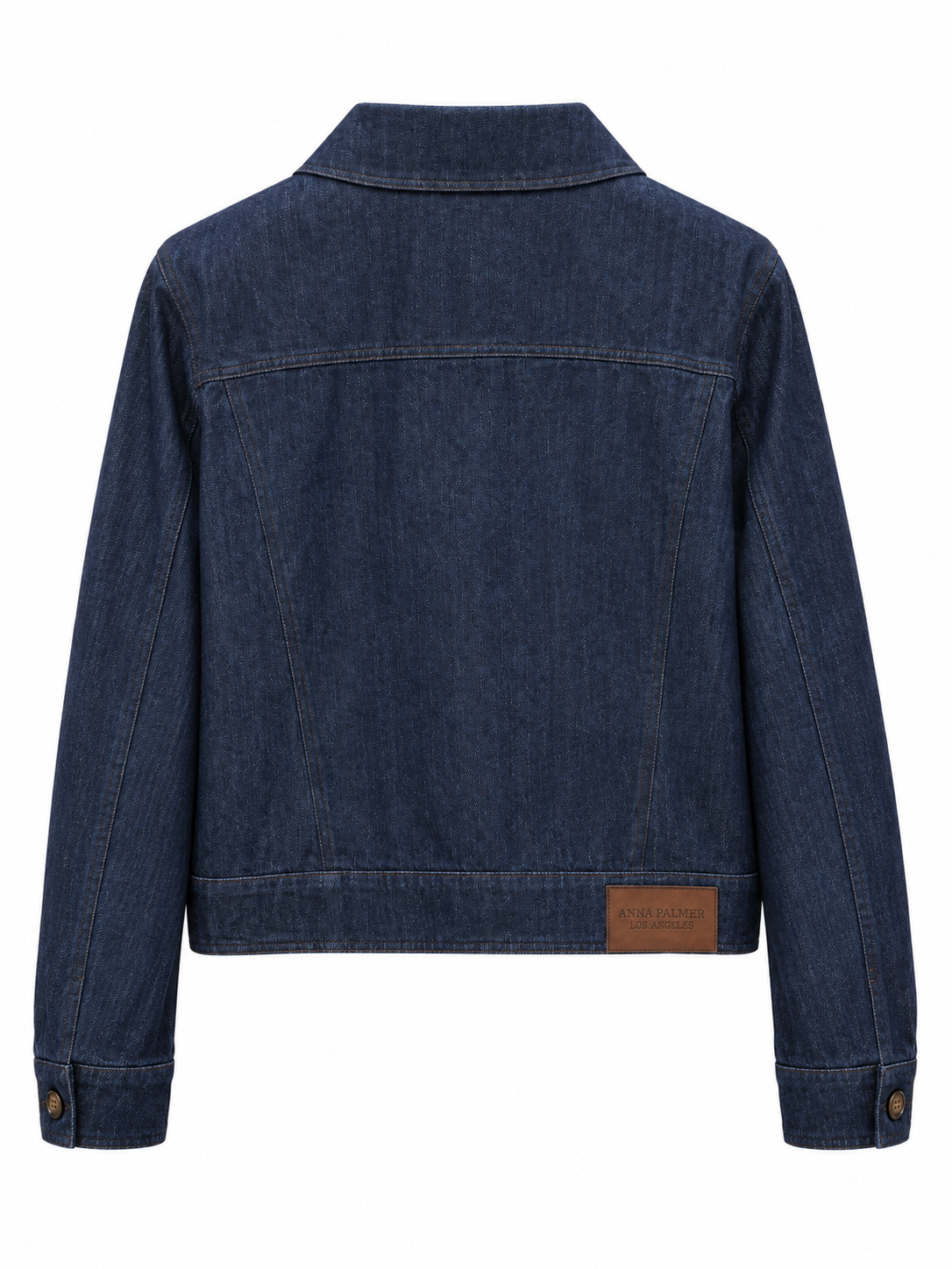 Cappotto tinta unita ANNA PALMER LOS ANGELES in jeans blu con chiusura a bottoni e tasche frontali