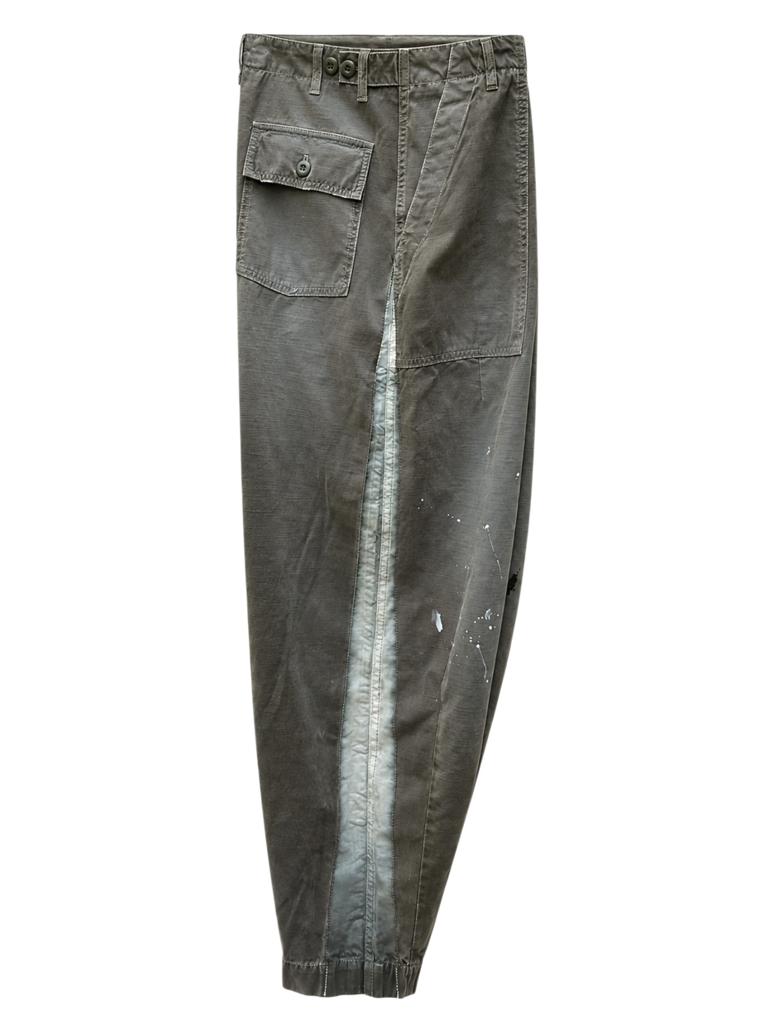 Pantalone Skunk DEPARTMENT FIVE colore militare 719 con dettagli bianchi di vernice, modello dritto