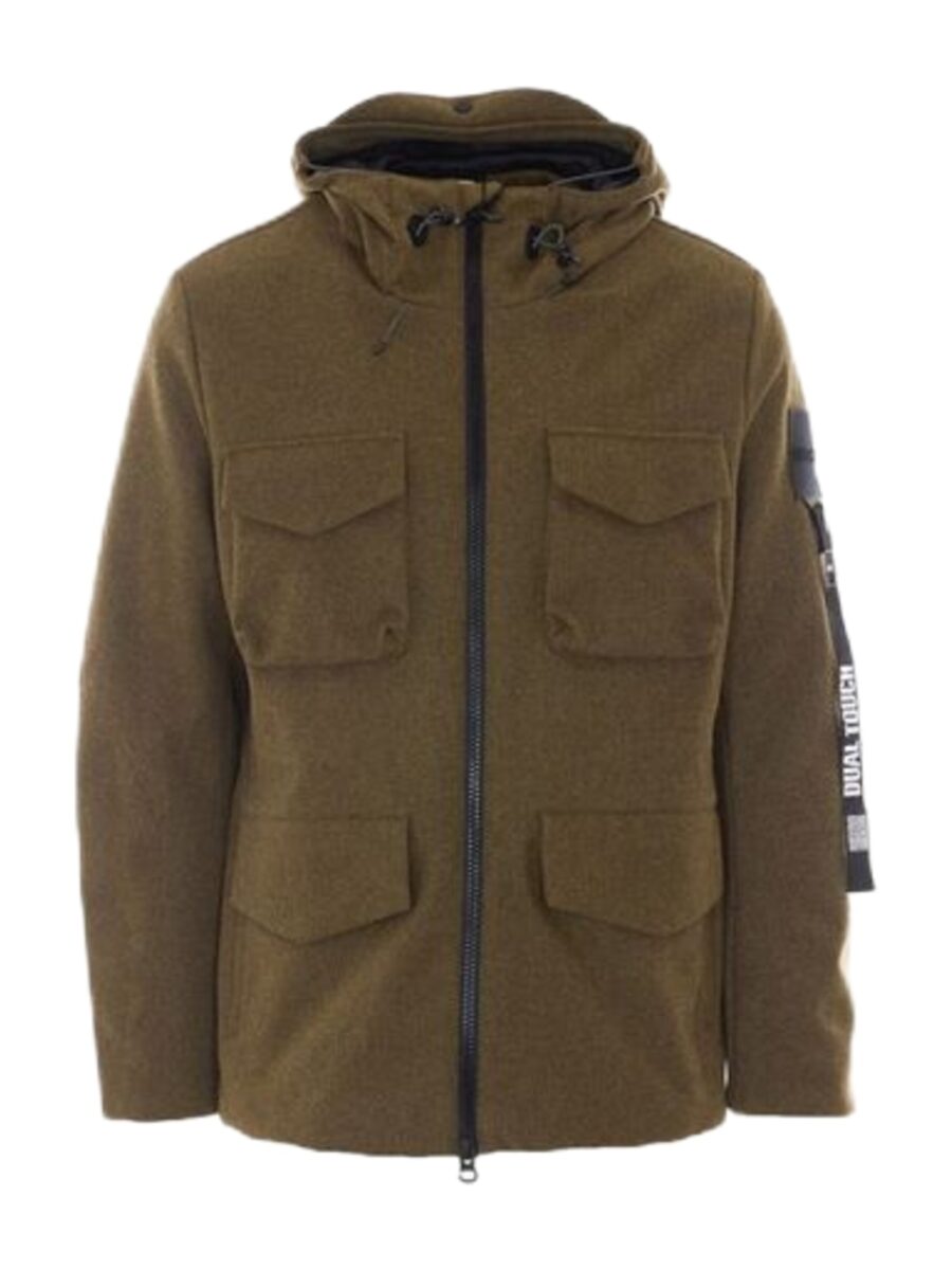 Giubbino Spiremark outhere colore lodem con cappuccio e tasche con pattina