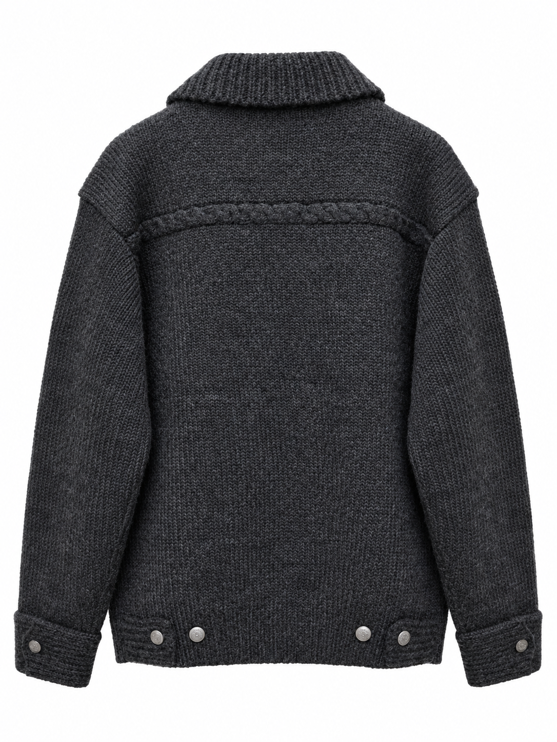 Giubbotto in maglia grigio scuro ROY ROGER'S WORKWEAR con zip e tasca frontale con zip obliqua