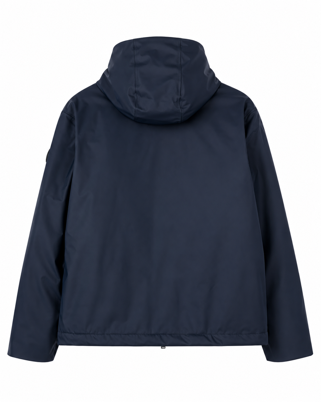 Giacca navy con cappuccio e zip frontale Hyou di TANTA, due tasche laterali e una tasca sul petto con zip verticale