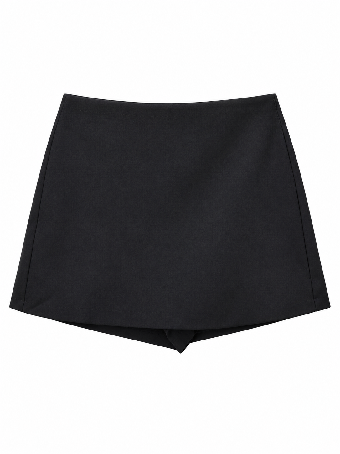 Mini short nero SOALLURE con vita alta, chiusura laterale e tasche posteriori a filetto