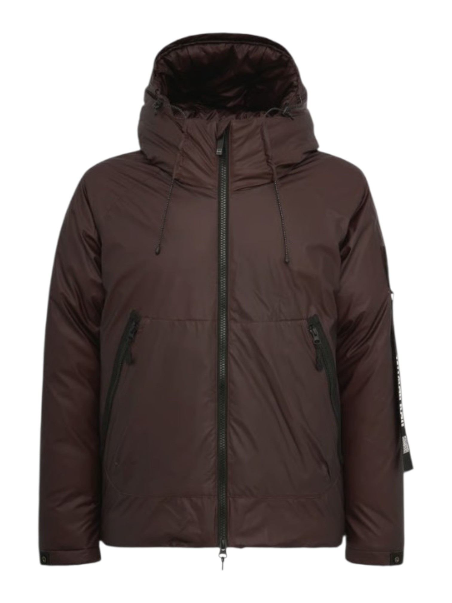 Giubbino Mudrop outhere chocolat con cappuccio, zip frontale e tasche zip