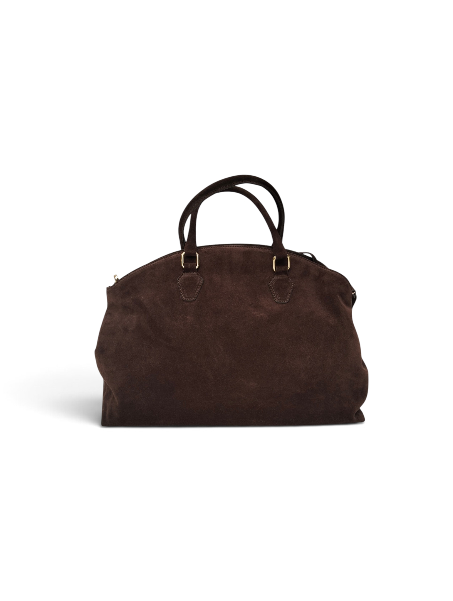 Borsa a mano in camoscio color cuba con doppio manico e tracolla n d b
