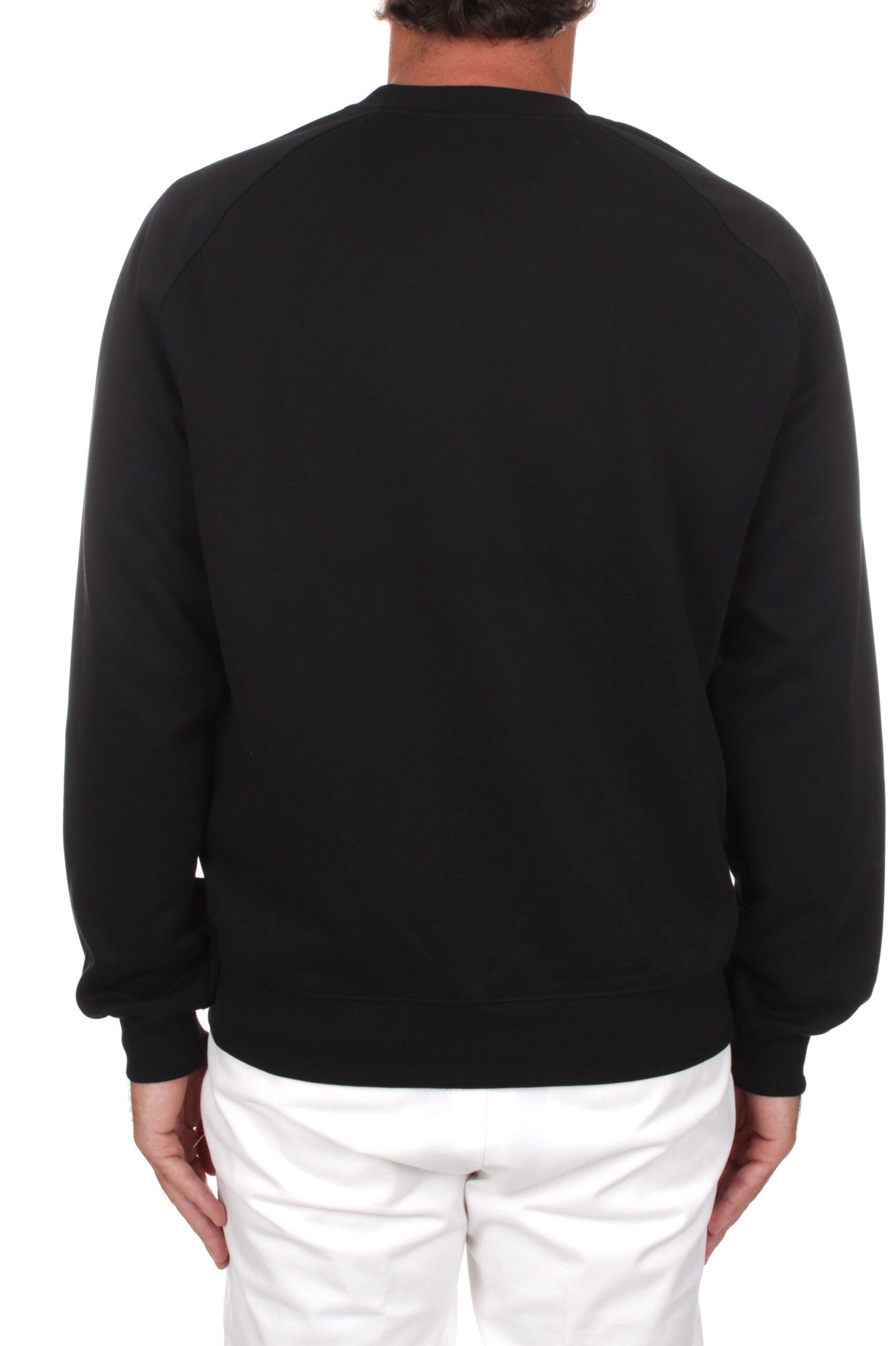 Felpa girocollo nera outhere Shale con maniche raglan e logo tono su tono sul petto