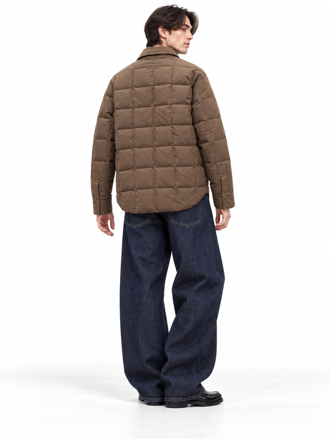 Overshirt imbottito marrone ROY ROGER'S WORKWEAR con chiusura a bottoni e tasca sul petto
