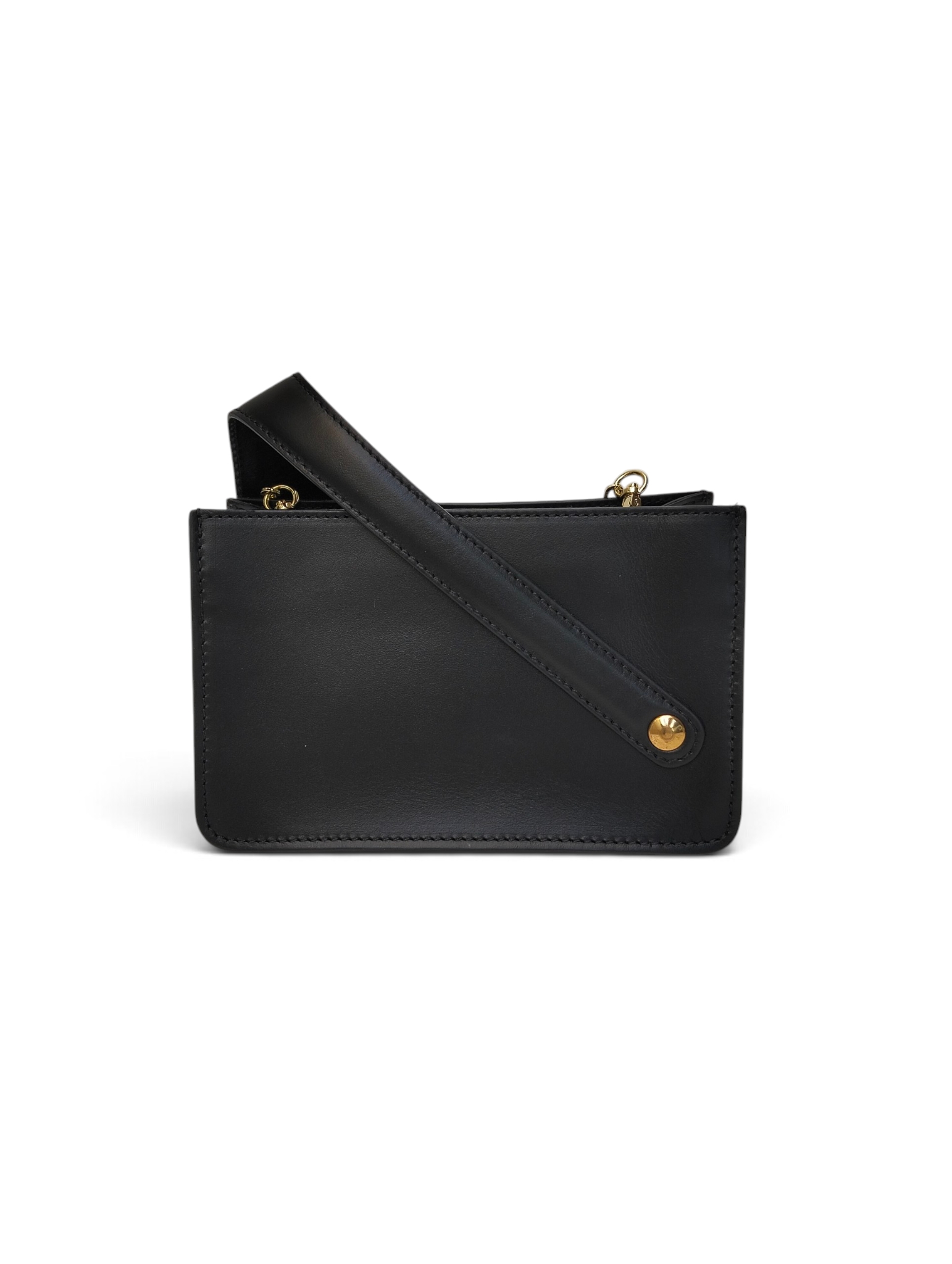 Mini borsa SOPHIE SMALL n d b in pelle eros effetto coccodrillo marrone con fibbia dorata e tracolla a catena dorata