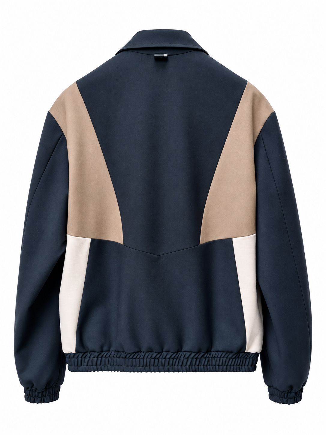 Giubbotto LOW BRAND jet black con dettagli beige, zip frontale e collo alto