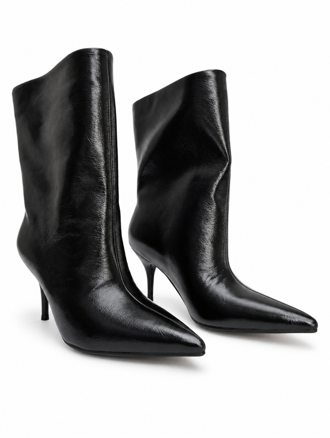 Stivale nero Unuk di TWENTYFOURHAITCH con punta affusolata e tacco a stiletto